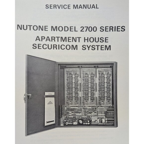 NUTONE SERVICE MANUAL MODEL 2700 SERIES APARTMENT HOUSE SECUICOM SYSTEM - Picture 2 of 8